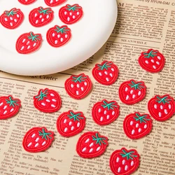 10Pcs Red Small Strawberry Iron On Embroidered Patches Fabric DIY Clothes Cute Jacket Accessories Repair