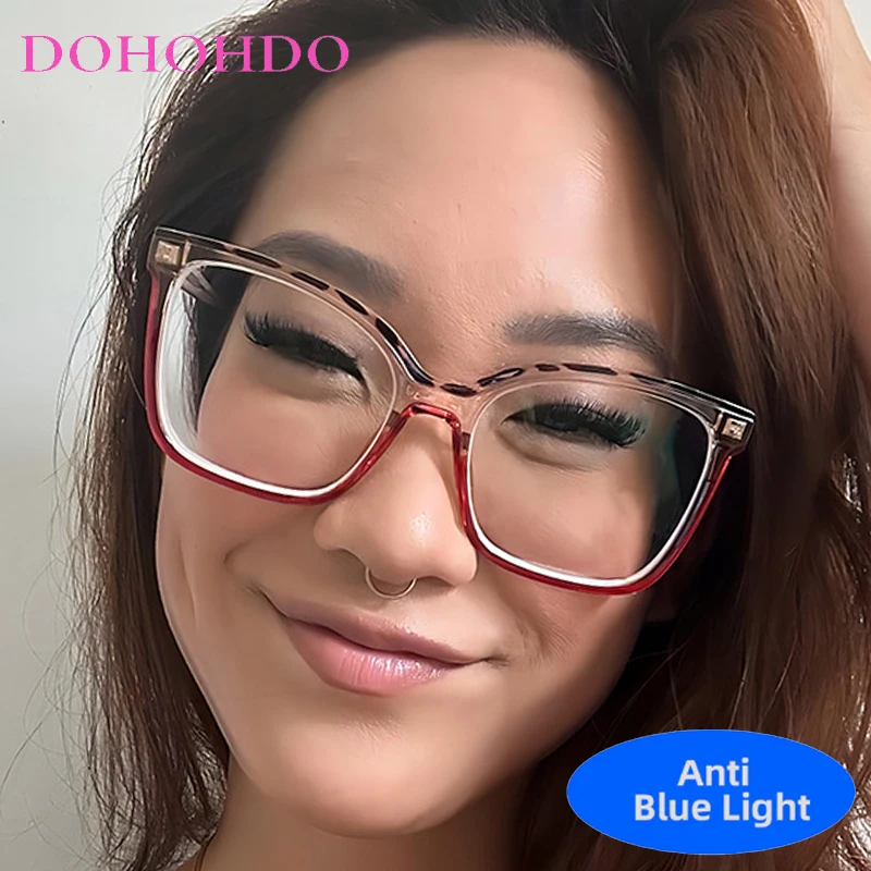 

Trendy Retro Big Frame Sexy Cat Eye Women Men Reading Optical Glasses Luxury Brand Computer For Office Work Games Lentes Eyewear