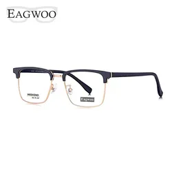 Eagwoo Metal Alloy Eyeglasses Full Rim Optical Eyebrow Vintage Nerd Frame Prescription Spectacle Designed Frame Men Glasses