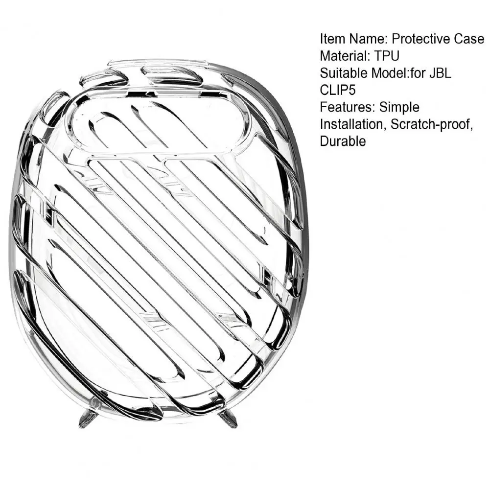 TPU Transparent Case Speaker Protective Cover Shockproof Impact Resistant Drop-Proof Transparen Protective Case For JBL CLIP 5