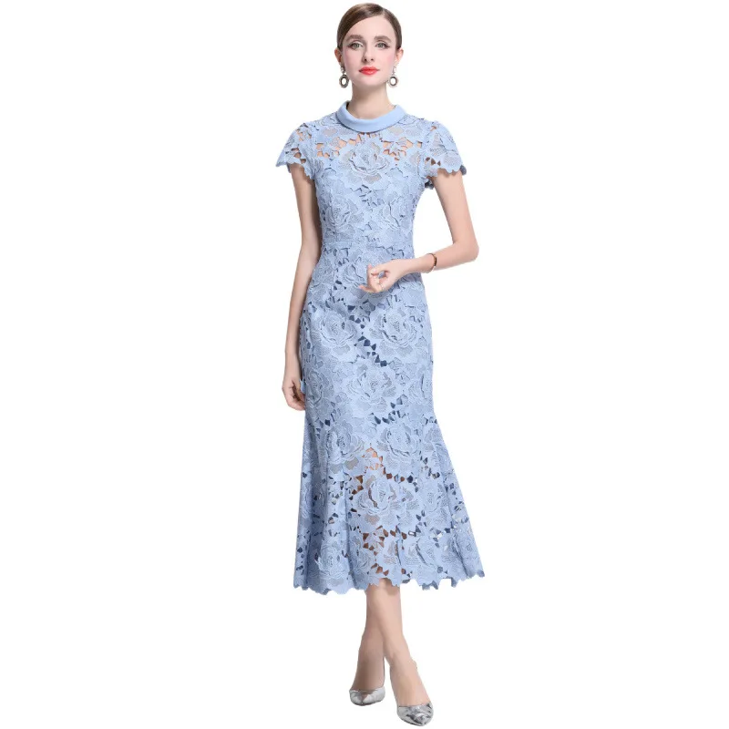 엘리 하이 네 라운드 네 오르트 스베 솔루블 레이스 드 봄 여름 신상 여성 패션 티엔드 코튼 거즈