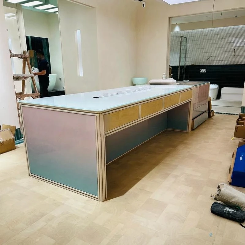 

Aluminum Profile Birch Ocean Board Long Table Office Conference Table with Drawers Designer Color Table