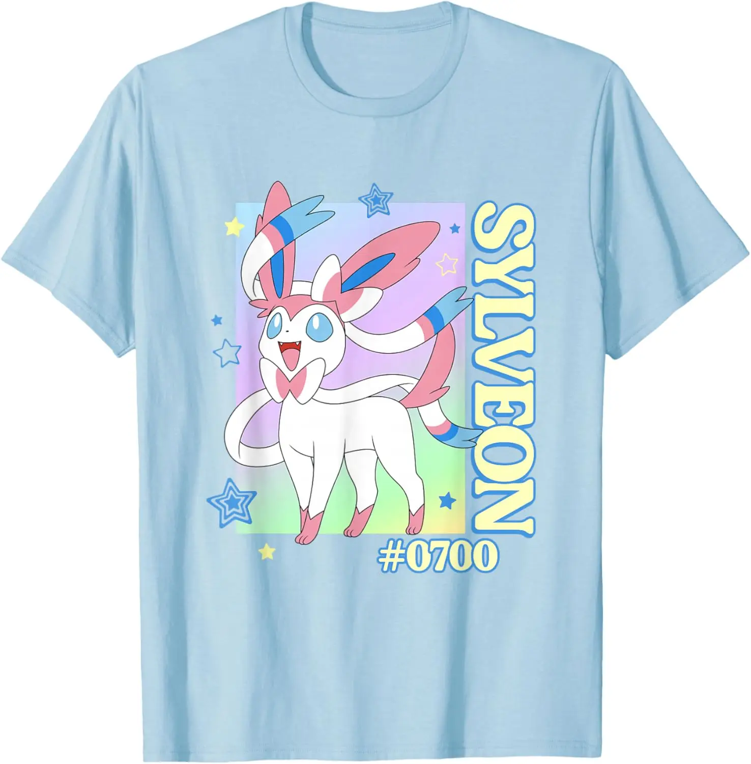 Pokemon Sylveon #0700 Happy Colorful Portrait Unisex-Adults T-Shirt S-6XL