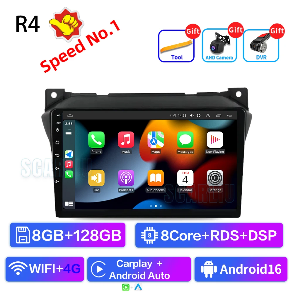 Android 16 4G + 32G Voor Suzuki Alto 2009 2010 2011 2012 2013 2014 2015 2016 Multimedia Stereo auto Dvd-speler Navigatie GPS Radio