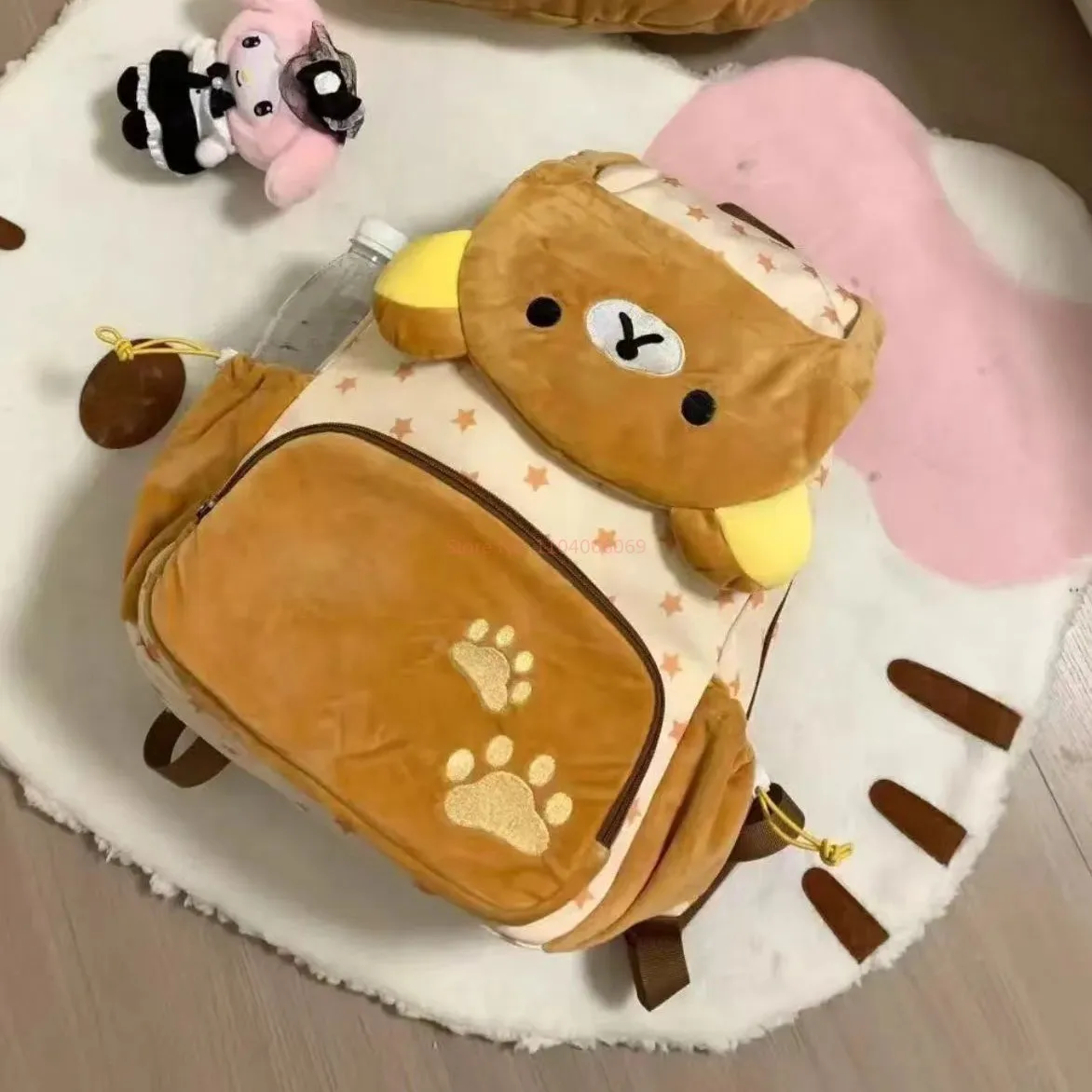 かわいい日本のリラックマぬいぐるみクラムシェルバックパック大容量スクールバッグ収納バッグアニメjkカップルバックパックギフト