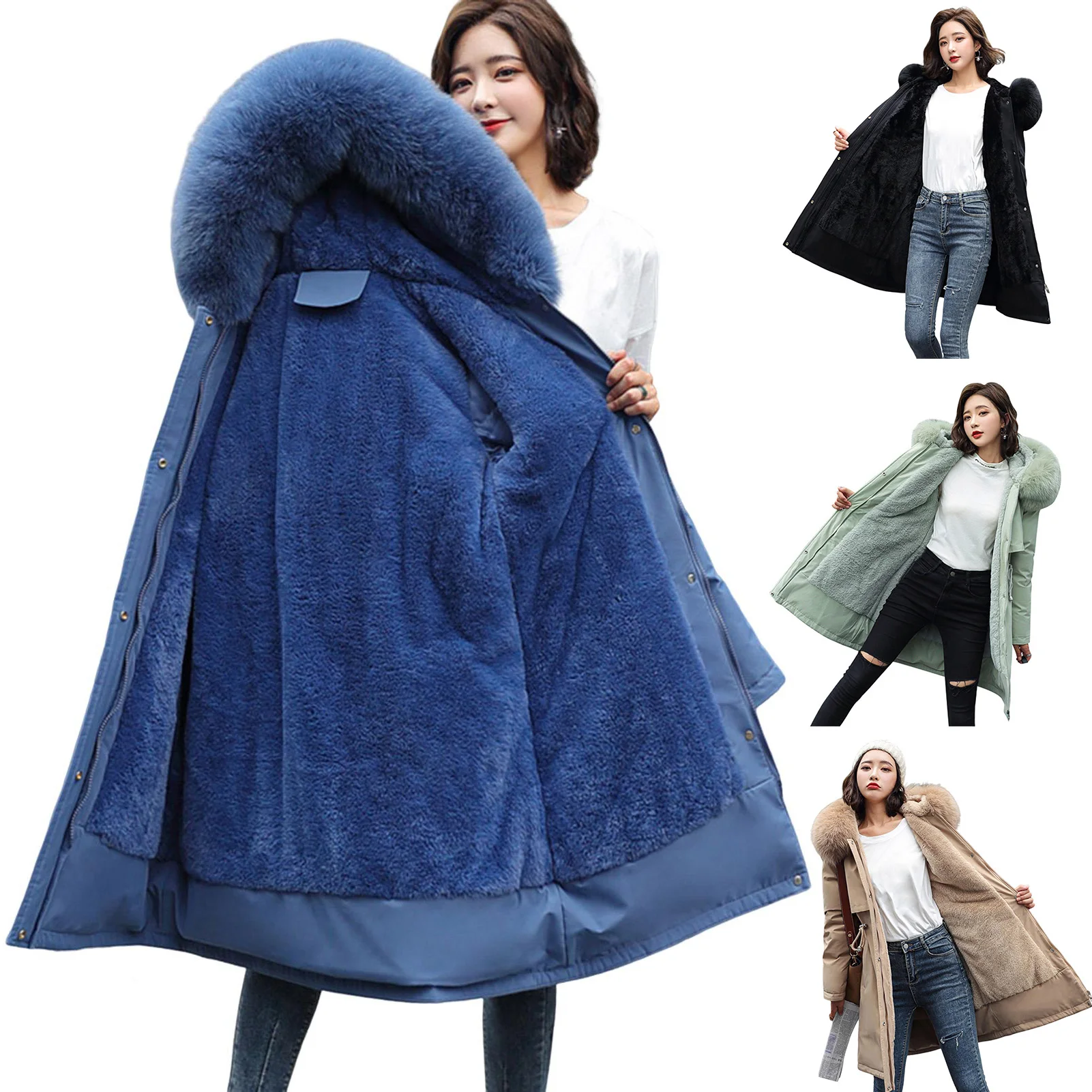 

L-5xl Woman trench coat with hood Women's Down Jacket Winter Autumn Women Coat Trench Jacket Ladies Warm Long Overcoat Outwear