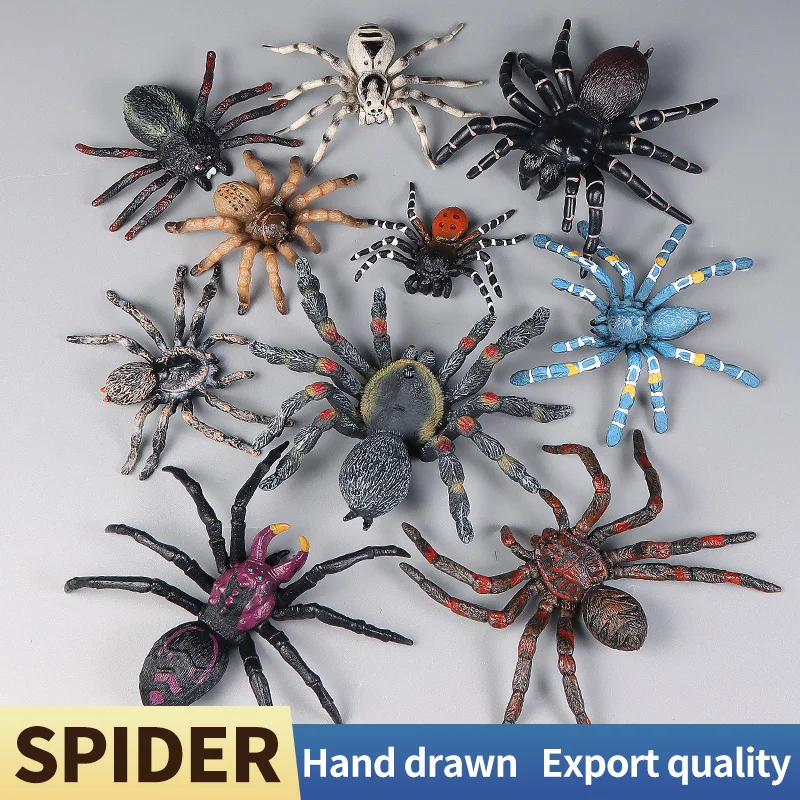 Simulation Insect Spider Animal Model Action Figures Collection Miniature Cognition Educational Prank Toy for Children Xmas Gift