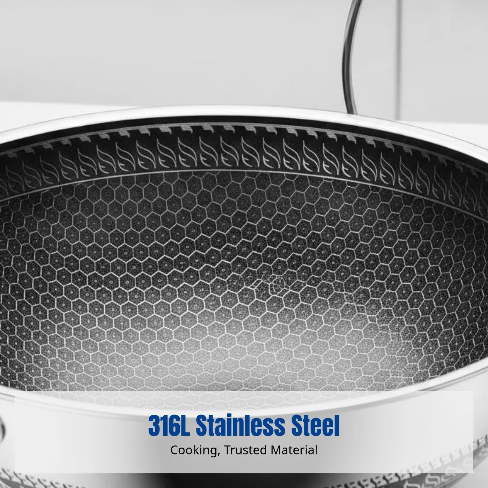 

Вок из нержавеющей стали 316L, с плоским дном, совместим с индукционными плитами, для домашней кухни