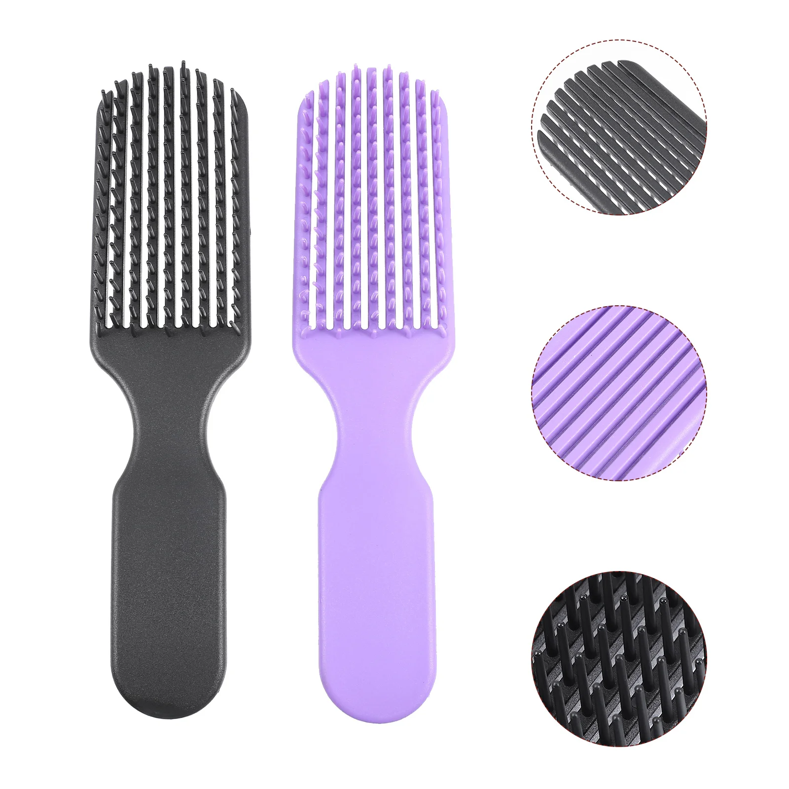 

2 Pcs Combs Styling Women Hair Brush Detangling Hairdressing Curly Black Care Miss