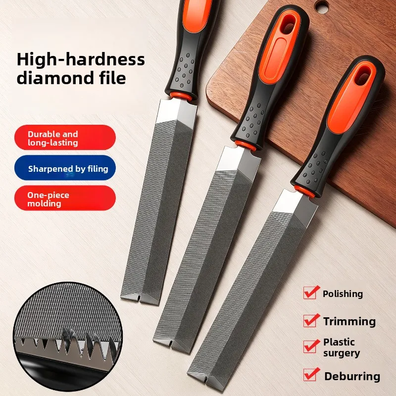 High‑Hardness 6‑Inch Fine‑Tooth‑Shaped File, Industrial Double‑Serrated Wearproof Hand‑Fast Metal Surface