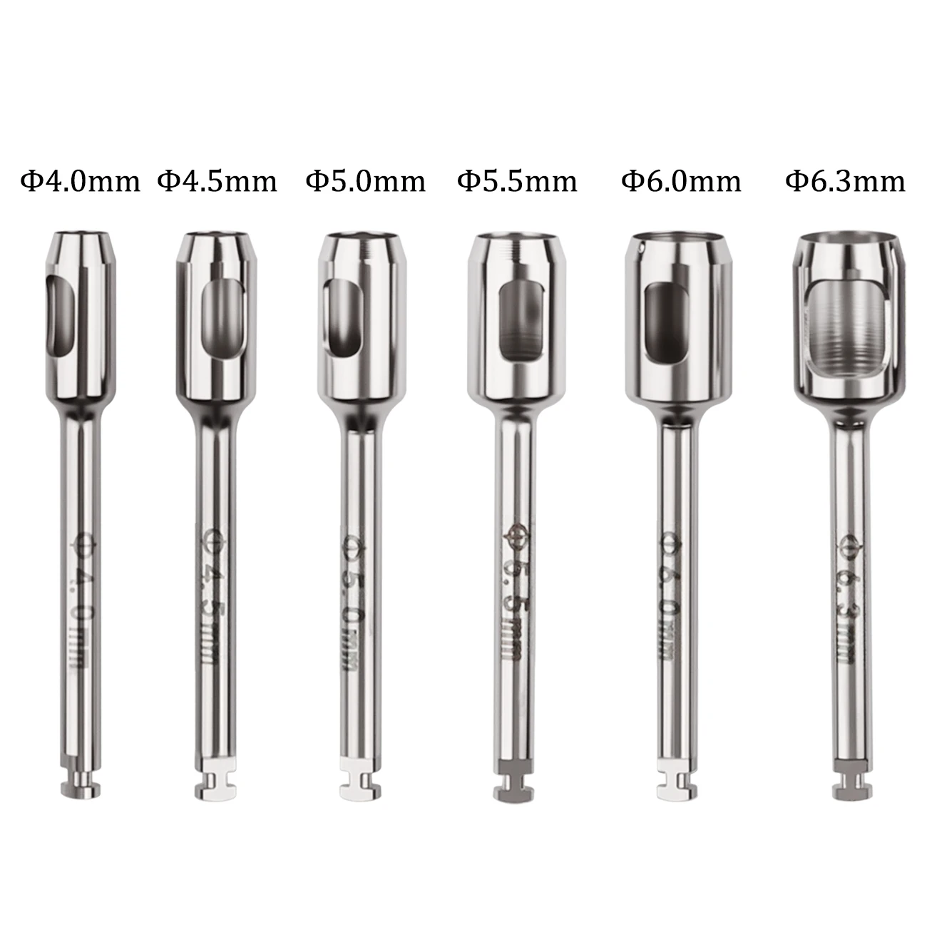 6Pcs/Set Dental Implant Gingival Tissue Punch Tool Drill Kit Stainless steel Oral Mucosal Tissue Circular Bone Trephine Bur