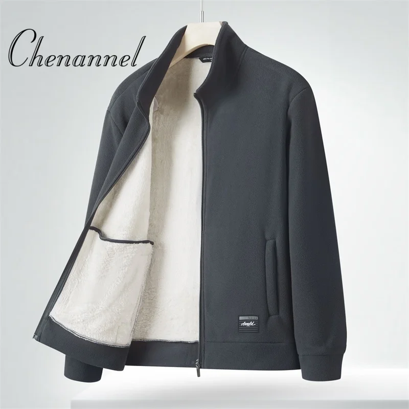 

Men's autumn new style polar fleece loose, casual, windproof and warm stand-up collar jacket