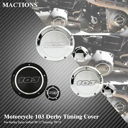 Motorcycle 103 Side Derby Cover 2PC For Harley Touring Road King Softail Fat Boy Dyna Low Rider Clutch Timing Timer Cover  99-17