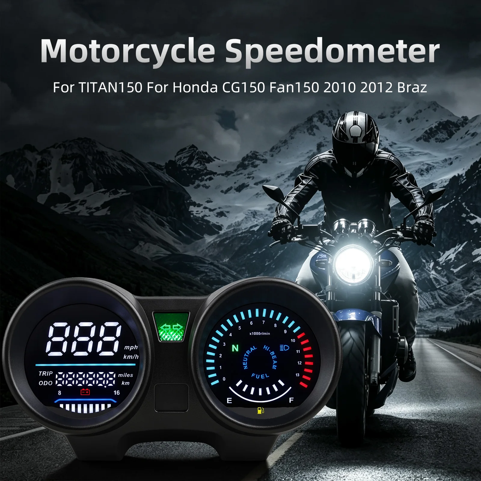 For Motorcycle Brazil Titan 150 Honda Cg150 Fan150 2010 2012 2022 Digital Led Electronic Rpm Motorcycle Speedometer Panel