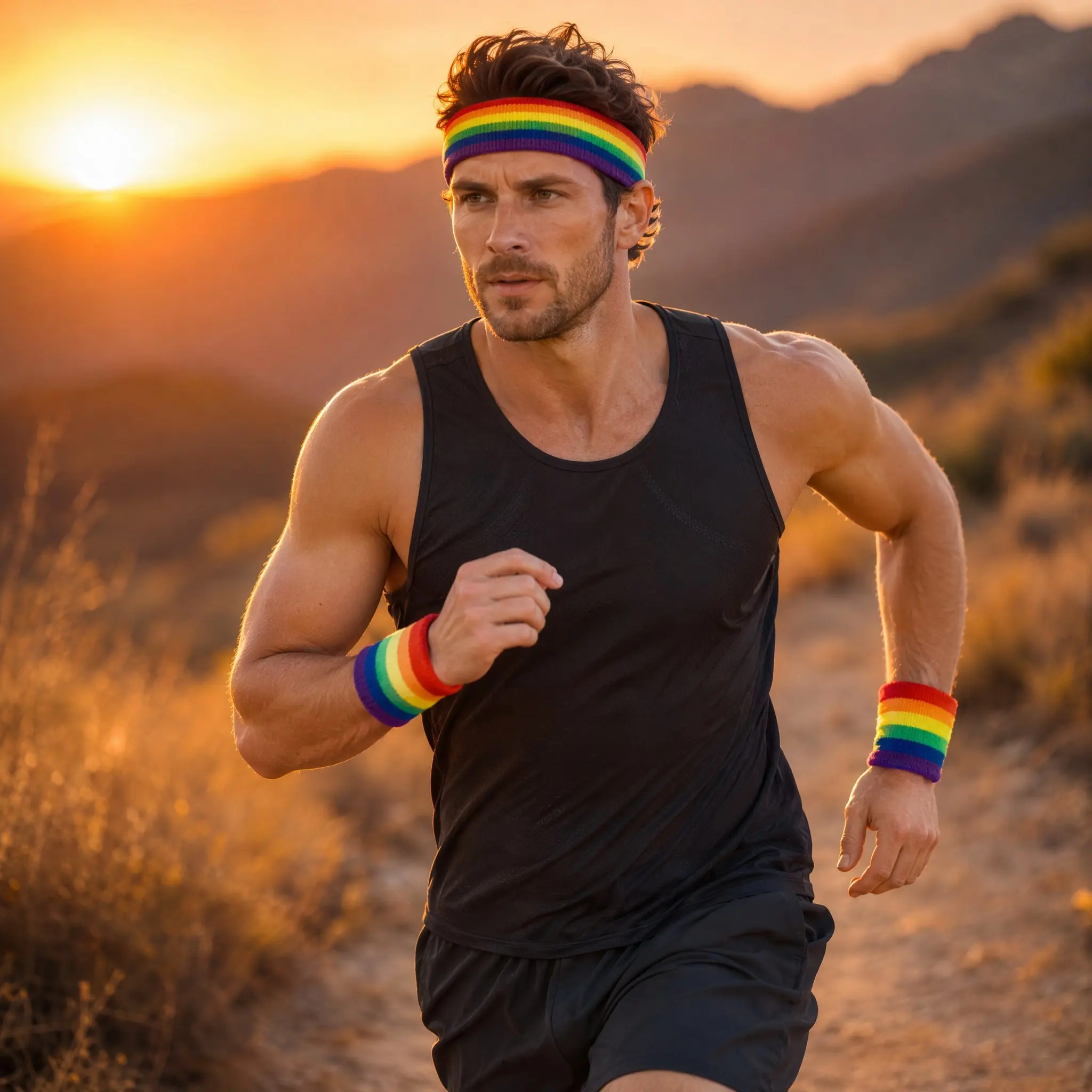 1Set Sports Wristband Headband Set Sweat Absorbent Elastic Fitness Protective Wrist Strap Multipurpose Sweat Bands for Outdoor