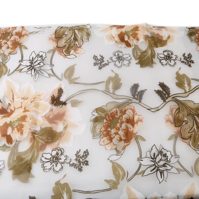 Peony Flower Sheer Curtains for Living Room Tulle Window Screen Pastoral Yarn Fabric Bedroom Kitchen Customized