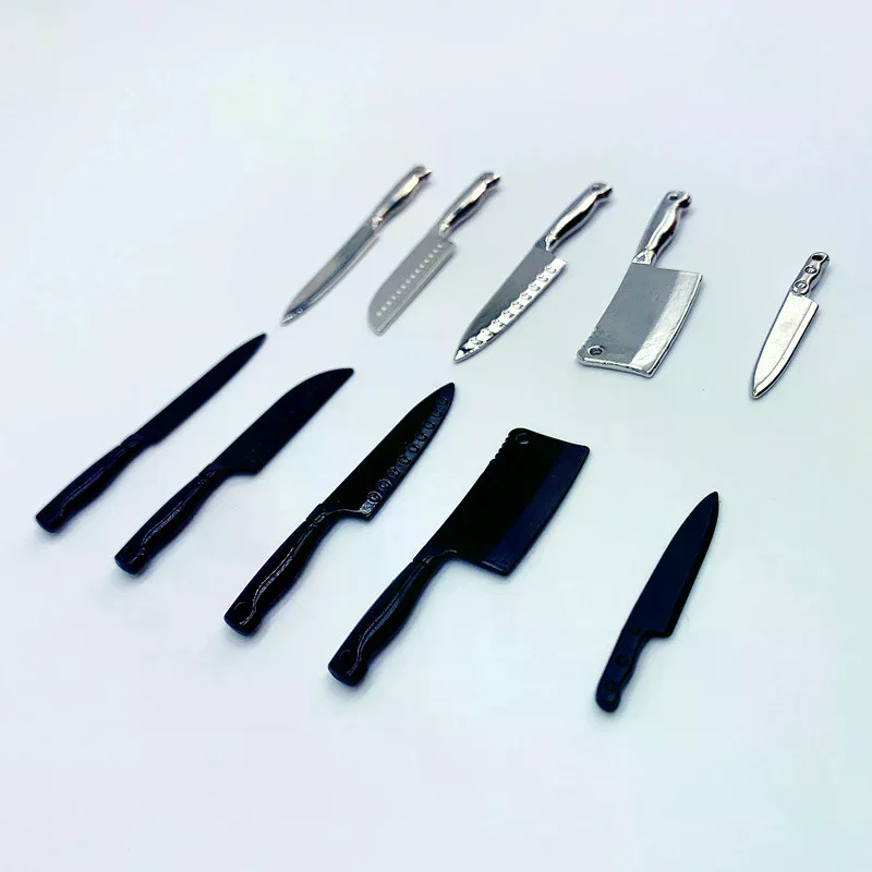 Dollhouse Mini Knives Model Dollhouse Kitchen Cooking Utensils Accessories Children's Pretend Play Toys 1/12
