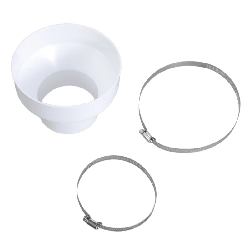 

Sturdy Plastic Exhaust Hose Adapters Converts 150 mm to 100 mm with Metal Clamps Accessory for Efficient Ventilation