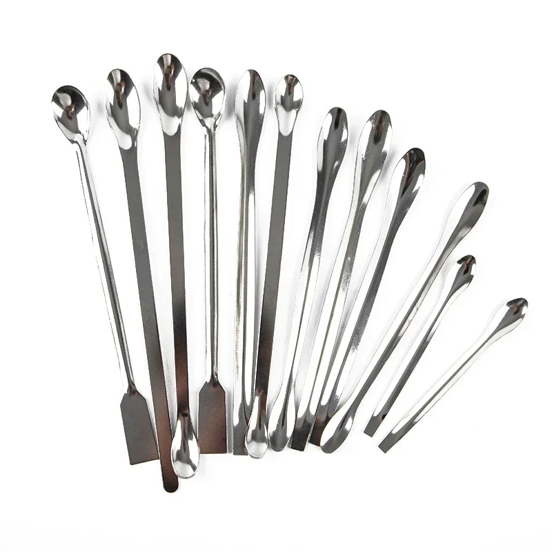 

Hot sale 12PCS Stainless Steel Lab Spoon Spatula/Laboratory Sampling Spoon Mixing Micro Spatula Scoop