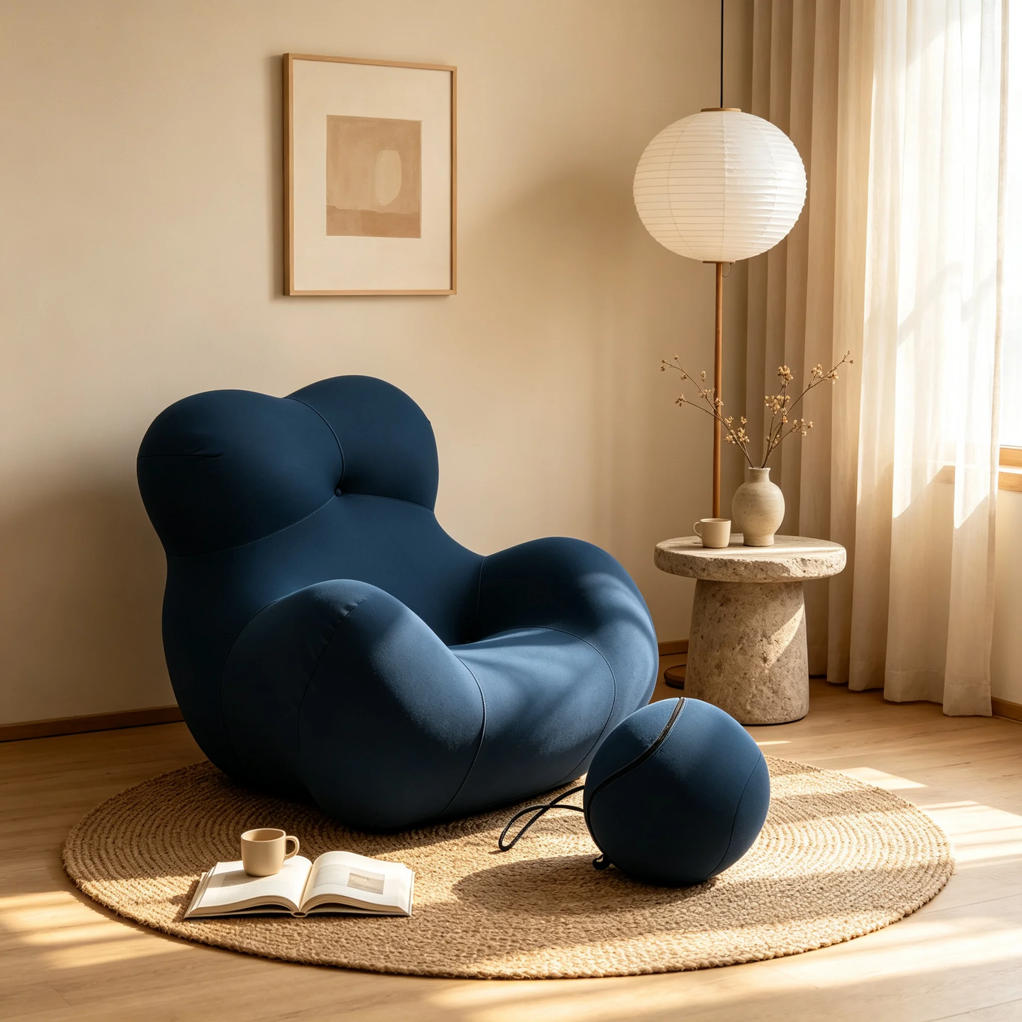 #Popular High Quality Integrated Armchair 100% Sponge Filled Compressed Lazy Sofa With Ottoman for Home Hotel Villa Apartment