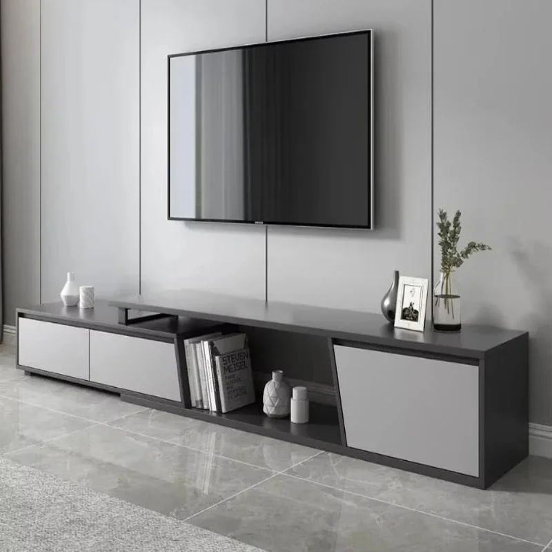 Solid wood modern TV cabinet waterproof matte finish