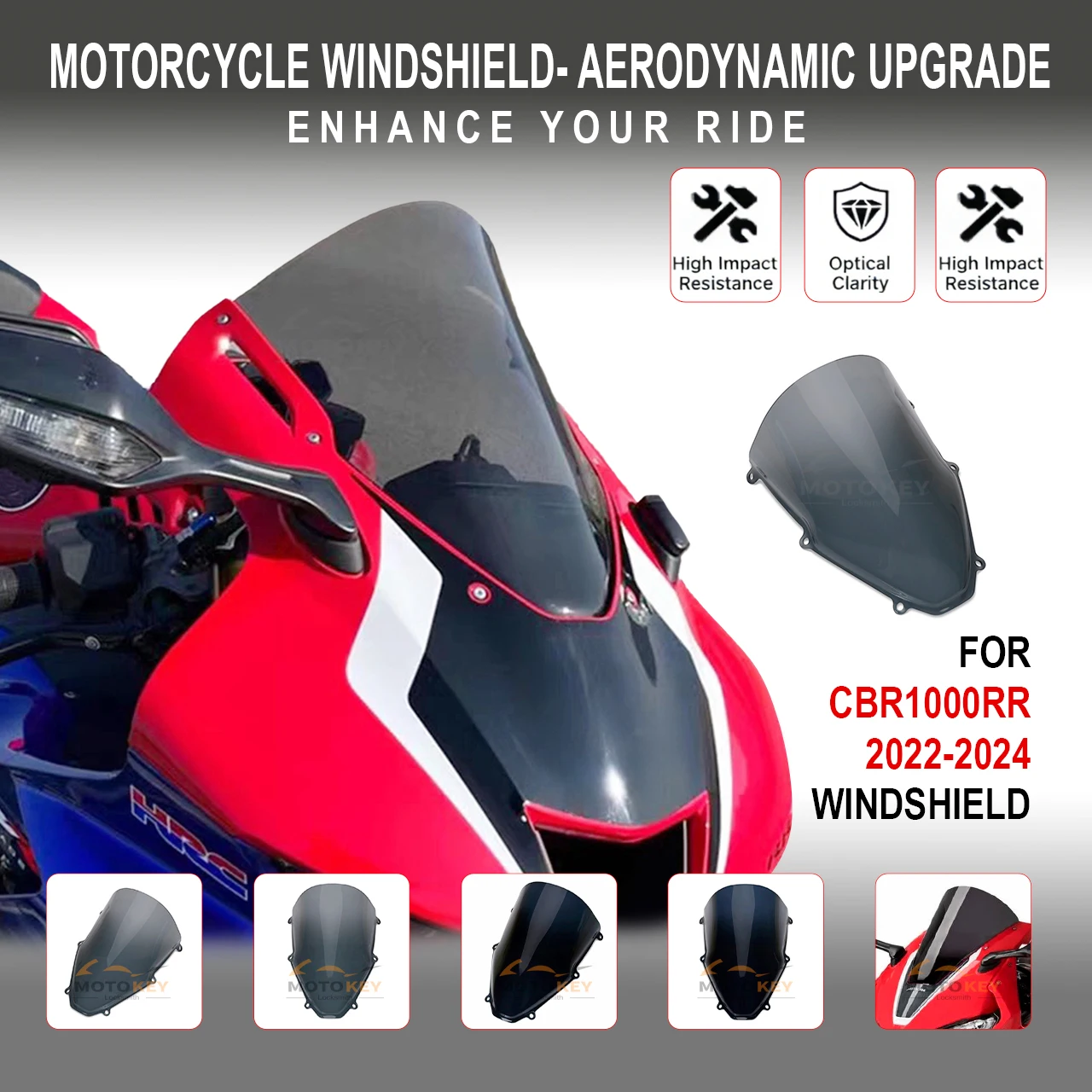 

For CBR1000RR-R CBR1000 RR-R 2022-2025 Motorcycle Accessories Racing Sports Front Screen windshield Fairing Windshield
