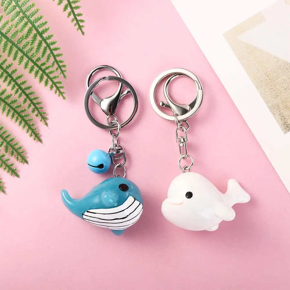 Interior Accessories Bag Charm Packaging Decoration Resin Car Key Ring Dolphin Blue Whale Keychain Bag Pendant Keys Holder