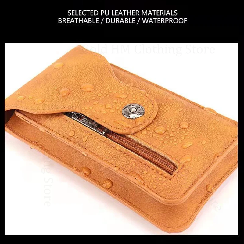 

Zipper Case Phone Pouch For Xiaomi 17 Pro Max 15 Ultra Waist Bag Leather Flip Wallet Case For Xiaomi 15T 15S Pro mi 13 14 Ultra