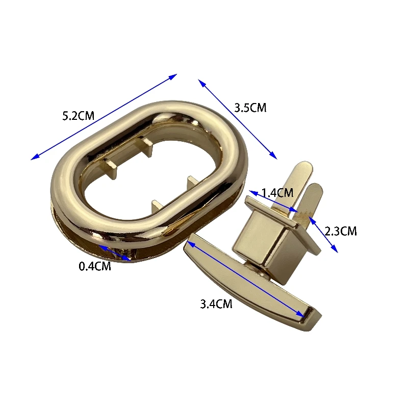 Oval Turn Twist Locks for Handbags Purse Luggage Hardware Closure Bag Parts Zinc Alloy Lock Accessories