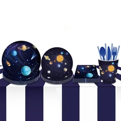 Out Space Galaxy Theme Party Disposable Paper Tableware Universe Theme for Astronomer Birthday Party Baby Shower Decor Supplies