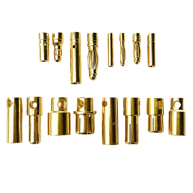 1/3/6/10 Pair 2mm 3mm 3.5mm 4mm 5mm 5.5mm 6mm 8mm Gold Plated Bullet Banana Plug Male Female Connector for RC Battery ESC Motor