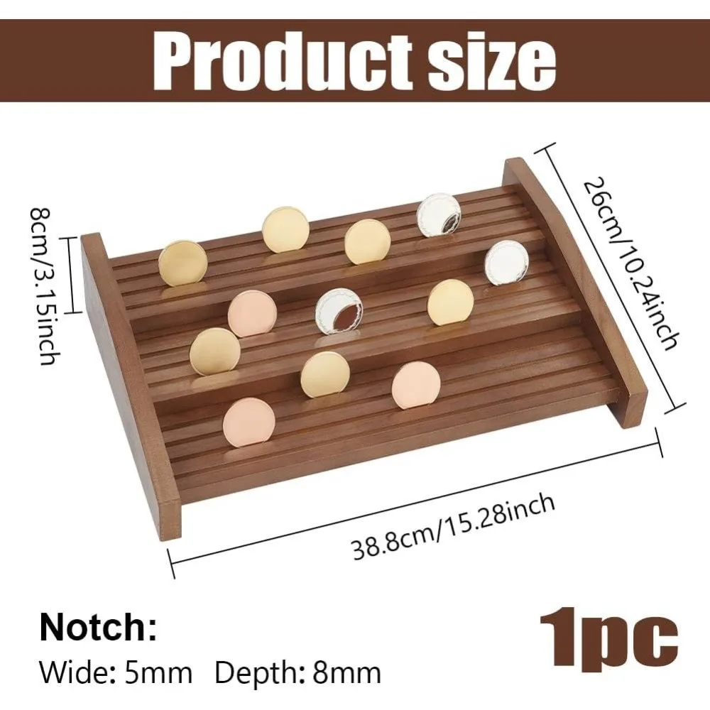 3-Tier Wood Challenge Display Holder Holds 90-100 Coins 12 Rows Camel Rack Army Display Stand Police Display Rack for Collectors