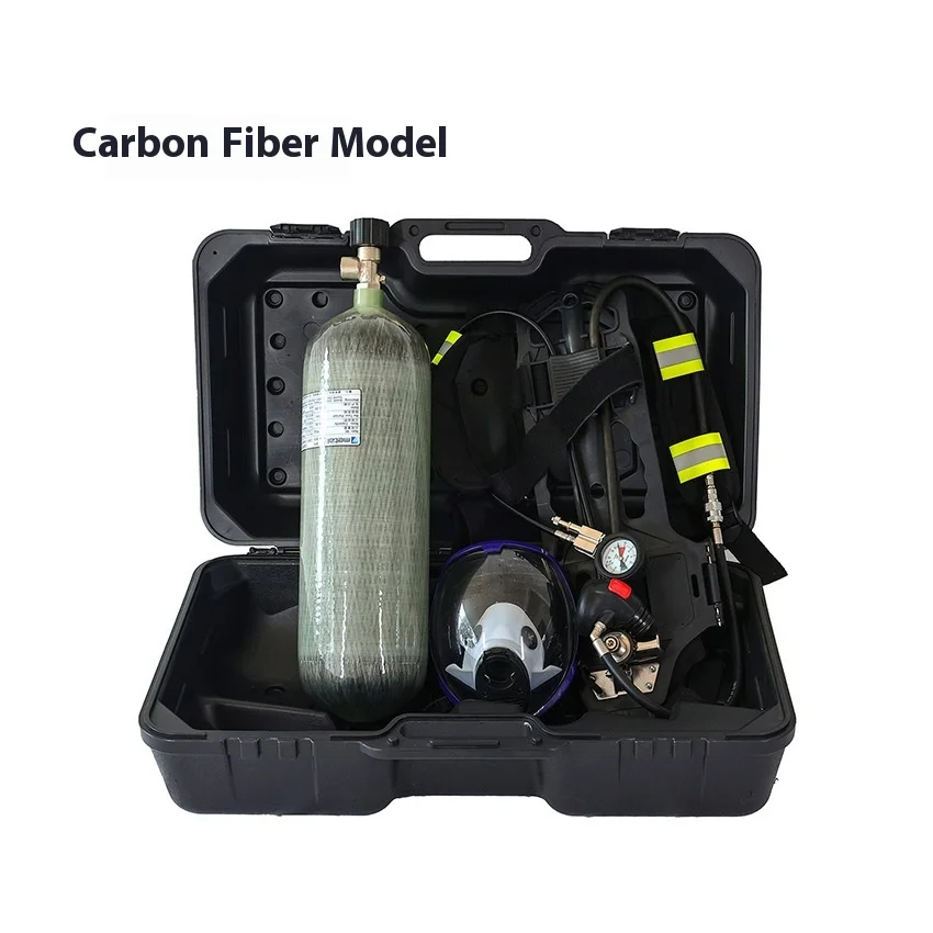 Portable 6.8L SCBA Fire Respirator Personal Rescue Respirator Emergency Supply Positive Pressure Air Equipment