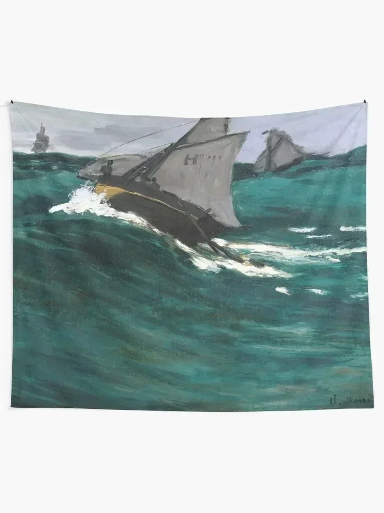 Claude Monet - La vague verte (new color editing) Tapestry Room Aesthetic Decor Bedroom Decor Decoration For Rooms Tapestry