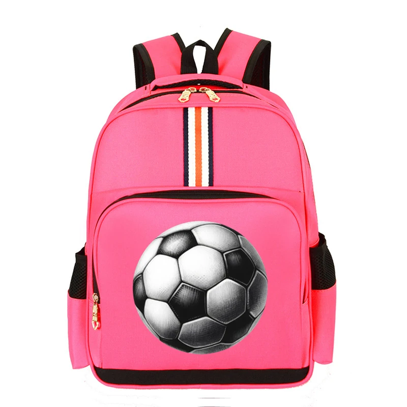 Backpack for Kindergarten Boys Girls New Football Print Shoulder Schoolbag Watercolor Soccer Zipper Bookbag Ball Kids Backpack