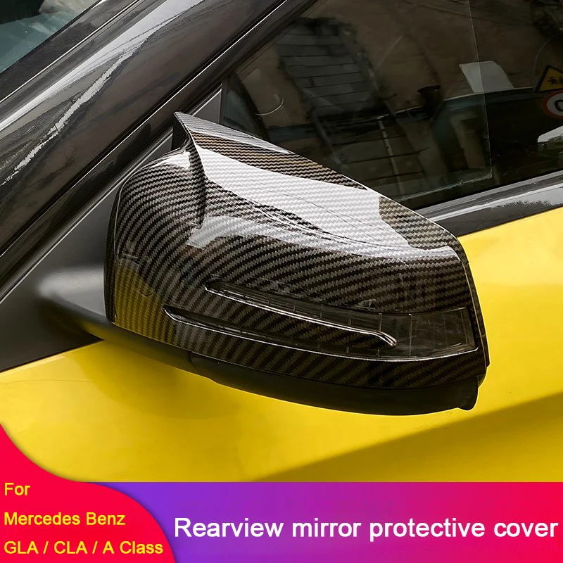 

2Pcs Car Rear View Mirror Decorative Cover Protective Shell Accessories For Mercedes Benz GLA CLA A Class W176 W177 C117 C118