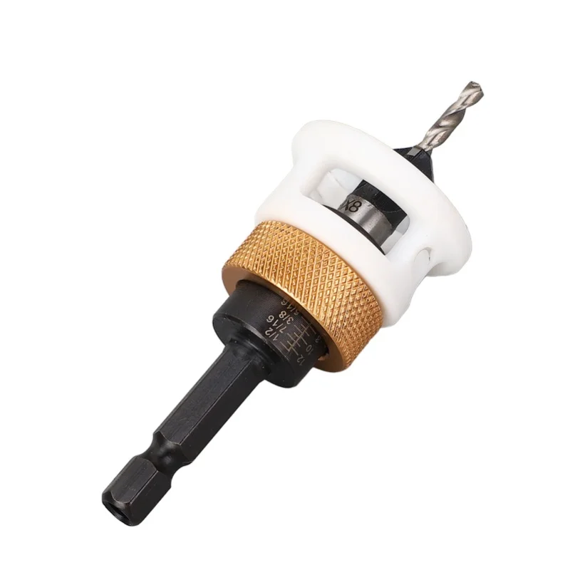 

4 Flute Step Drill Bit Alloy Steel Depth Adjustable Countersink Drill Bit With Stop Collar For Woodworking Projects