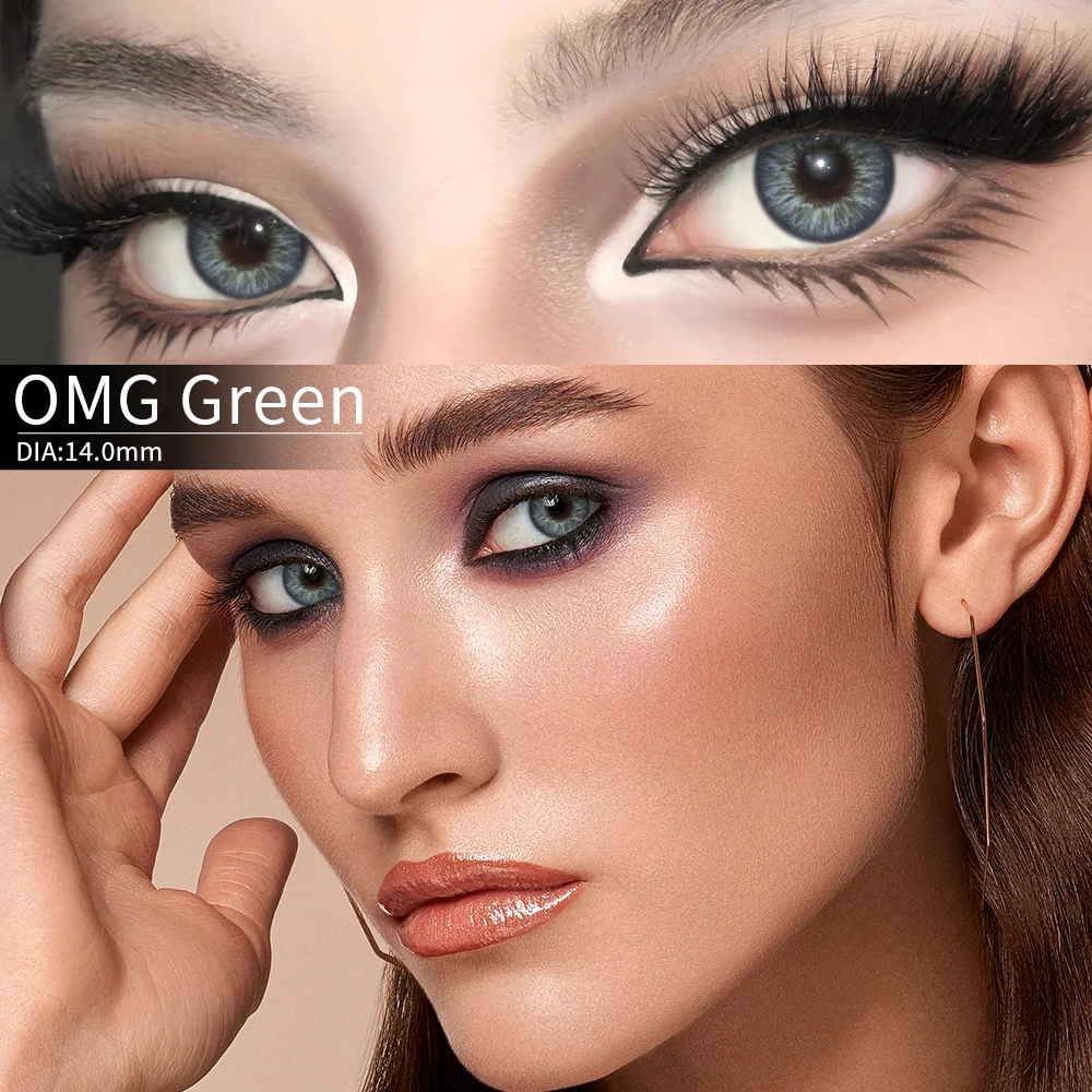 UYAAI-1 Paar modische große Linsen, farbige Kontaktlinsen für Augen, Schönheit, blaue Augenlinsen, natürliche grüne Pupillen, braune graue Linse – Detail 17
