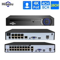 Hiseeu H.265 8CH 16CH 4MP 5MP 8MP 1080P 4K POE NVR Recorder Two-Way Audio Home Security Surveillance NVR For POE IP Camera CCTV