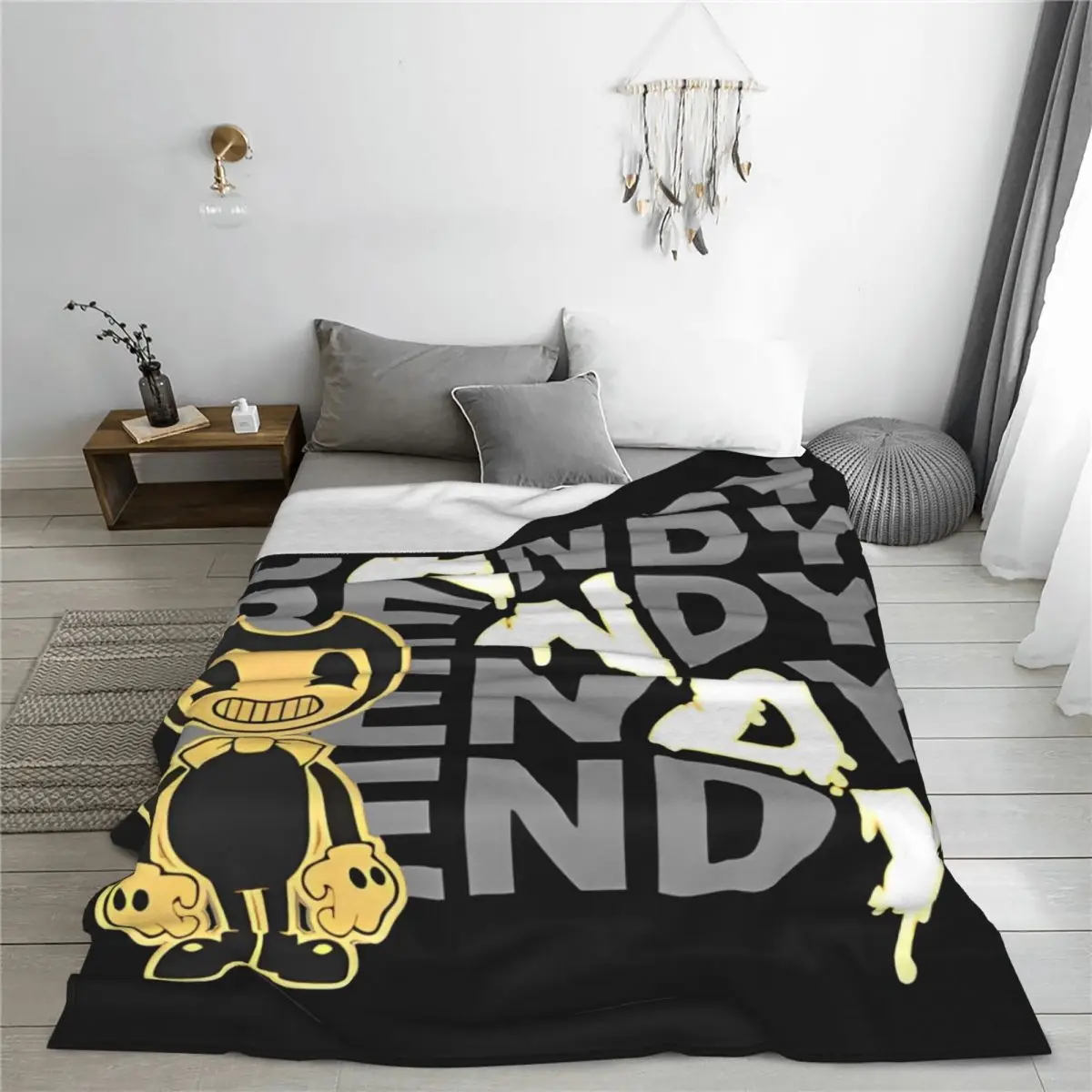 Bendy Cartoon Blankets Fleece Summer Air Conditioning Game Multifunction Lightweight Throw Blankets for Sofa Travel Bedspread