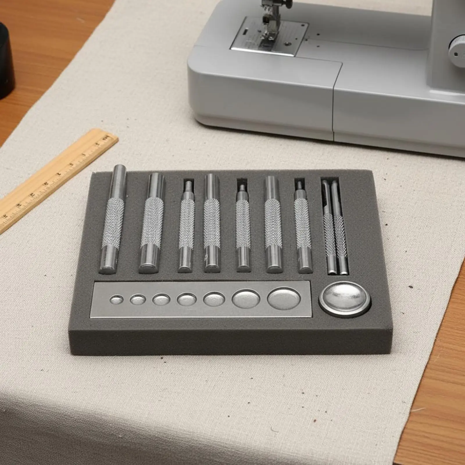 

11 Pieces Snap Fastener Tool Set Various Sizes Press Fastener Installation Kit Button Snap Perforator Kit Non-Slip Grip