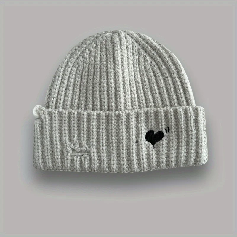 قبعة متماسكة على شكل قلب للنساء، الخريف والشتاء، محيط الرأس الكبير، تجعل الوجه يبدو أصغر، قبعة باردة دافئة لحماية الأذن للرجال