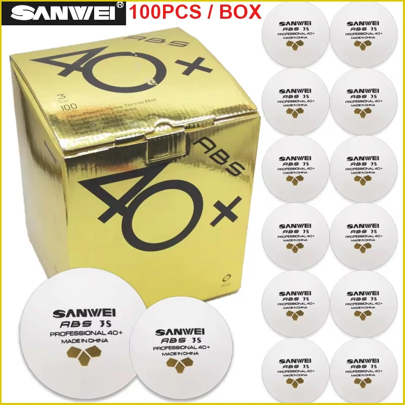 

SANWEI 3 Star Gold Label Table Tennis Balls ABS New Material 40+ Ping Pong Balls with Seam High Elasticity Table Tennis Balls