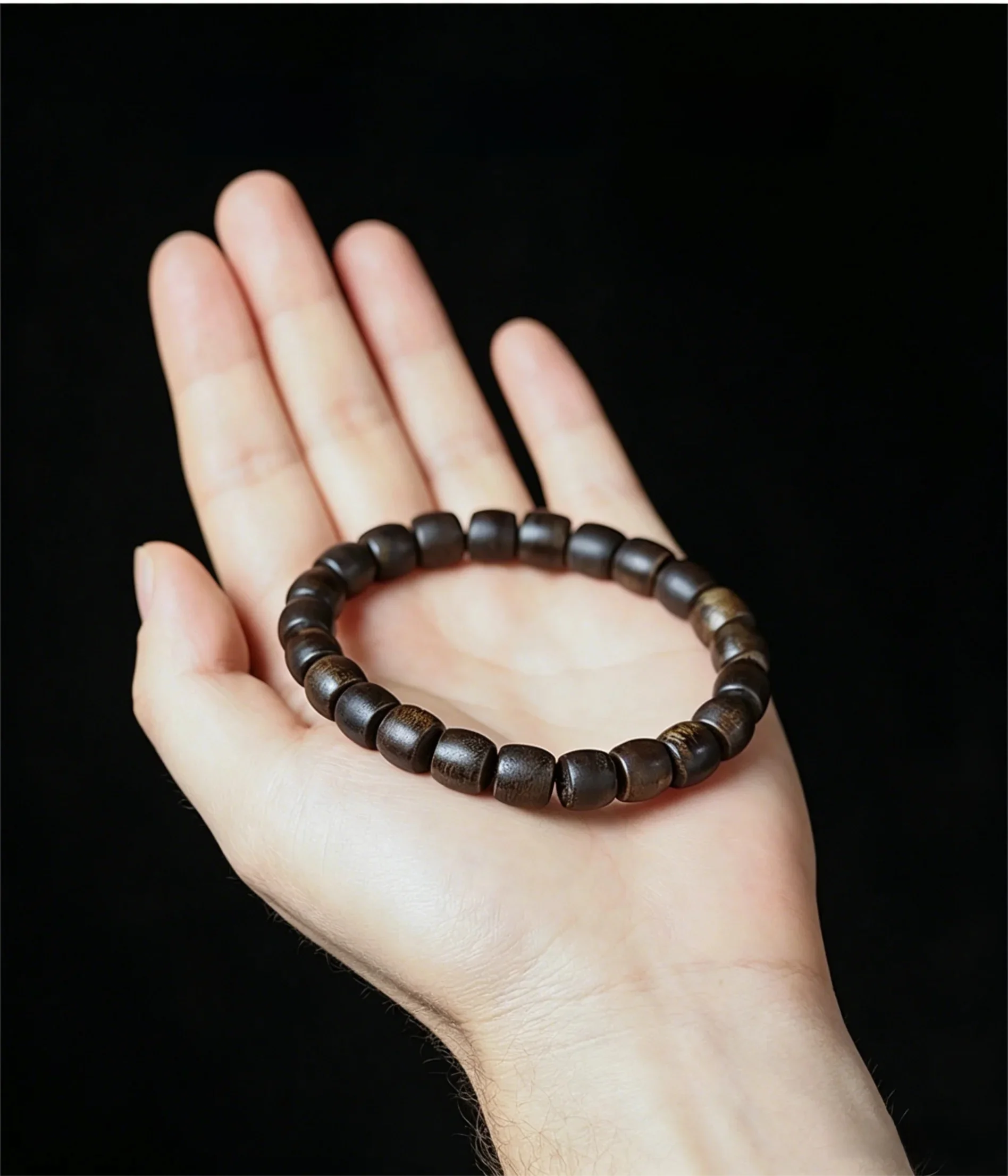 Natural Oud Wood Beads Bracelet  Hand Polished Aloeswood Wristband Spiritual Healing Accessory for Daily Wear Birthday Prese