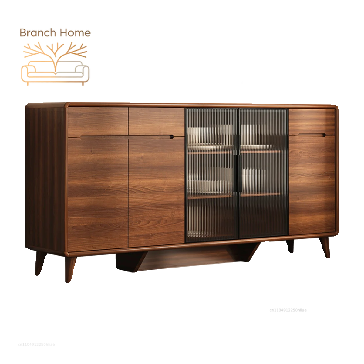 Side cabinet Modern simple household solid wood frame Living room integrated against the wall Tea and wine cabinet Kitchen locke