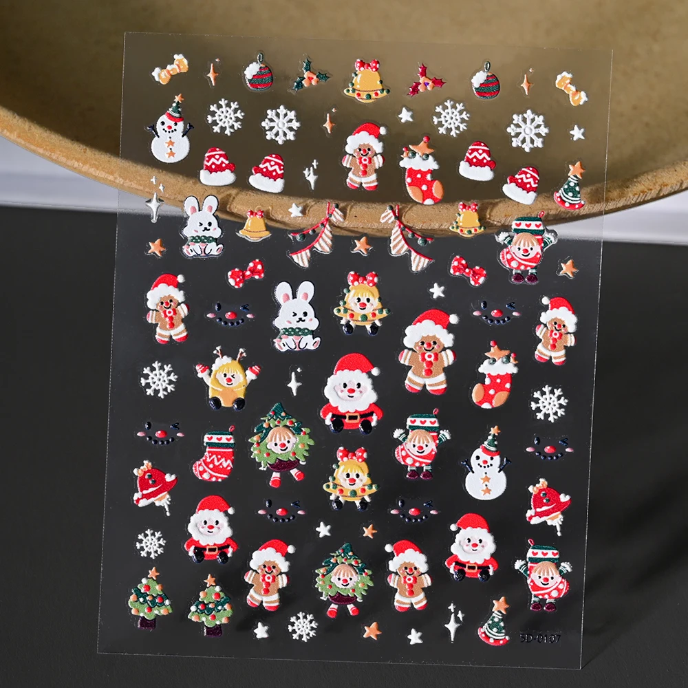 Nail Art Xmas 2025 - 2025#5D Christmas Santa Claus/Snowflakes Nail Art
