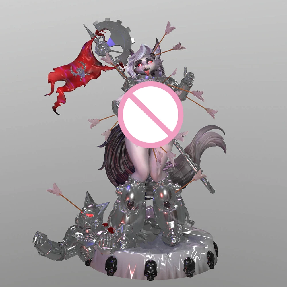 1/24  Sexy Fox Warrior Resin Figurine Toy Unpainted GK Doll Unassembled 3D Print Assembly Miniature Reduction Statue Toy