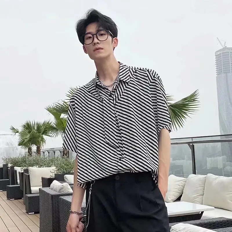 

Summer Large Size 250 Pou Men's irt Loose Lazy Sle Design Sensation Trendy Casual Long Sve Youth Faion