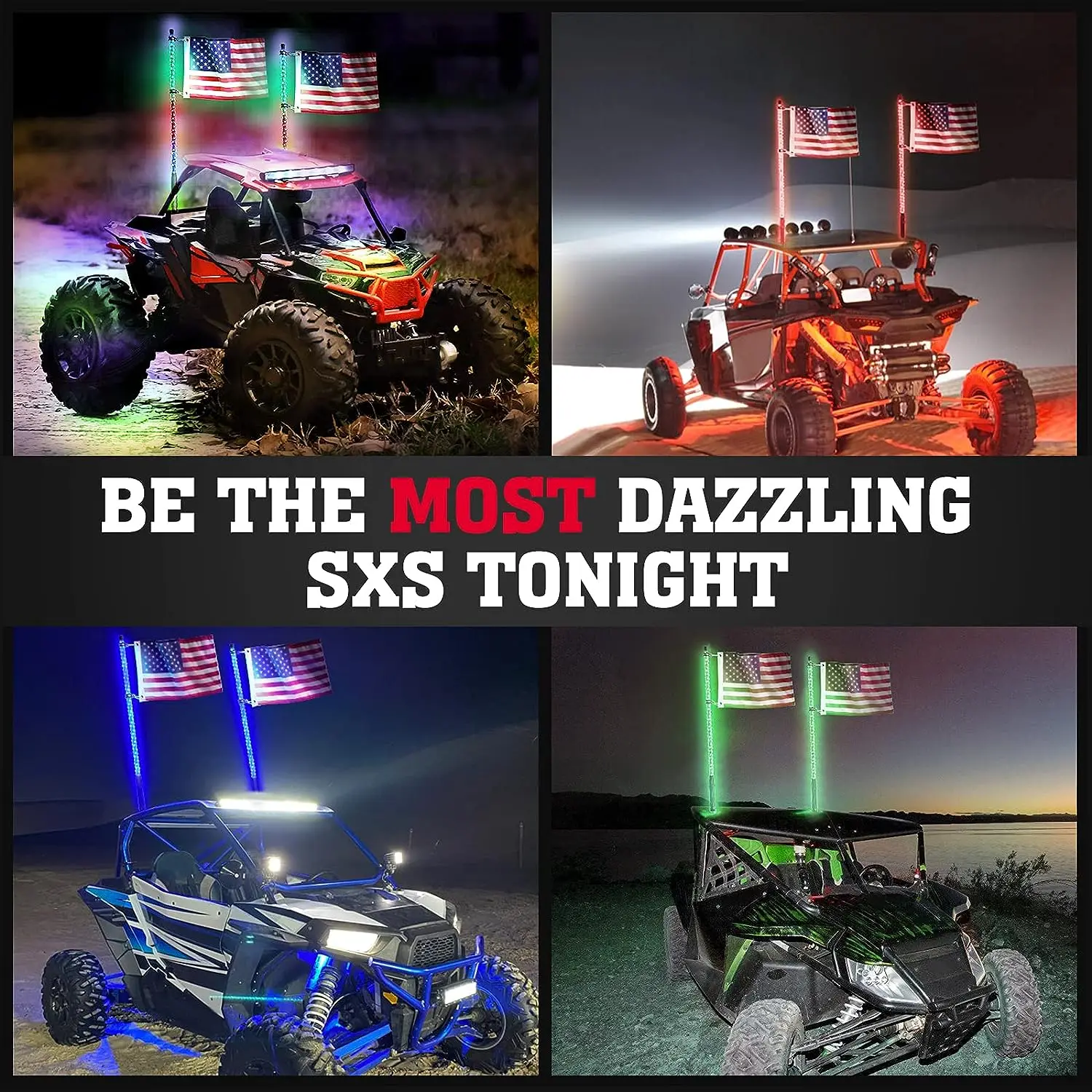 KEMIMOTO UTV ATV 3FT Spiral-LED-Peitschenlicht mit APP-Fernbedienung, IP67 wasserbeständig, kompatibel mit Polaris RZR für Can-Am X3 – Detail 9