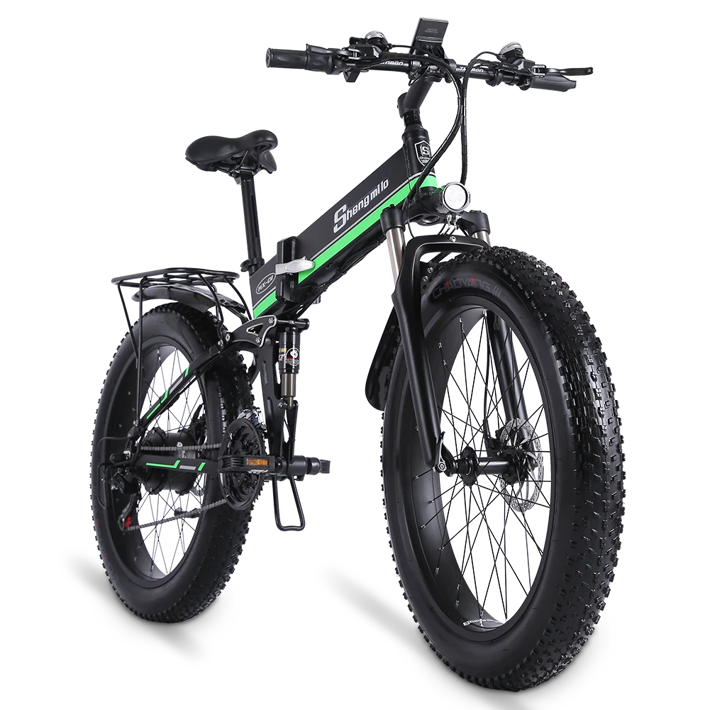 26Inch Fat wide Tyre Snow E-Bike 1000W 12.8Ah 48V Hydraulic Disc Brakes Electric Folding Bicycle